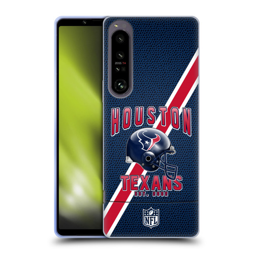 NFL Houston Texans Logo Art Football Stripes Soft Gel Case for Sony Xperia 1 IV