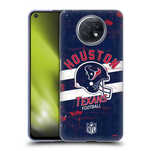 NFL Houston Texans Logo Art Helmet Distressed Soft Gel Case for Xiaomi Redmi Note 9T 5G