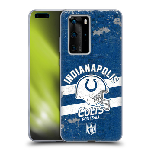 NFL Indianapolis Colts Logo Art Helmet Distressed Soft Gel Case for Huawei P40 Pro / P40 Pro Plus 5G