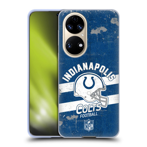 NFL Indianapolis Colts Logo Art Helmet Distressed Soft Gel Case for Huawei P50