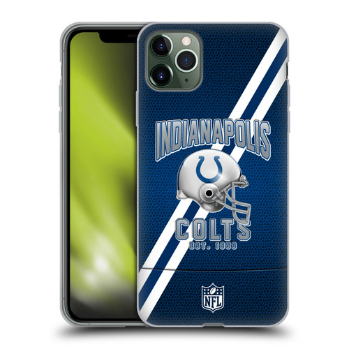 NFL Indianapolis Colts Logo Art Football Stripes Soft Gel Case for Apple iPhone 11 Pro Max
