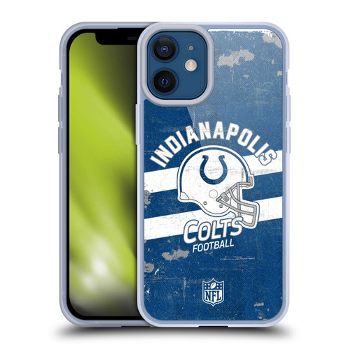 NFL Indianapolis Colts Logo Art Helmet Distressed Soft Gel Case for Apple iPhone 12 Mini