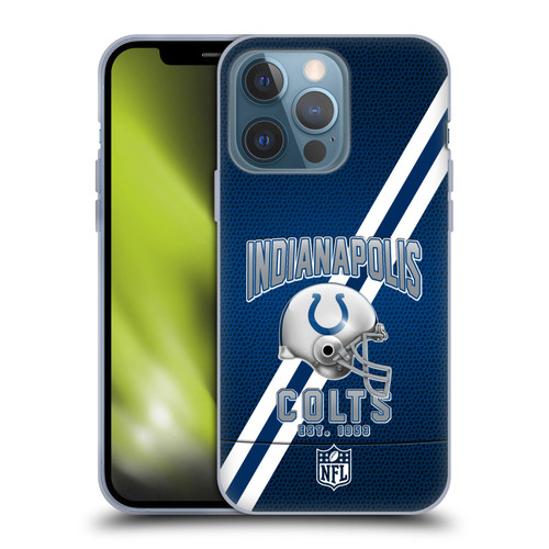 NFL Indianapolis Colts Logo Art Football Stripes Soft Gel Case for Apple iPhone 13 Pro