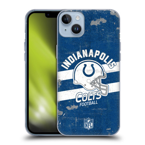 NFL Indianapolis Colts Logo Art Helmet Distressed Soft Gel Case for Apple iPhone 14 Plus