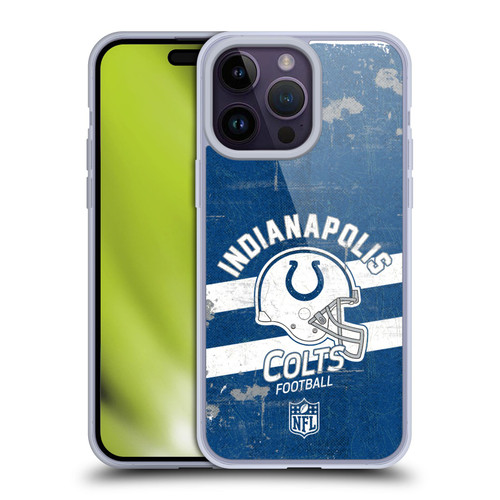 NFL Indianapolis Colts Logo Art Helmet Distressed Soft Gel Case for Apple iPhone 14 Pro Max