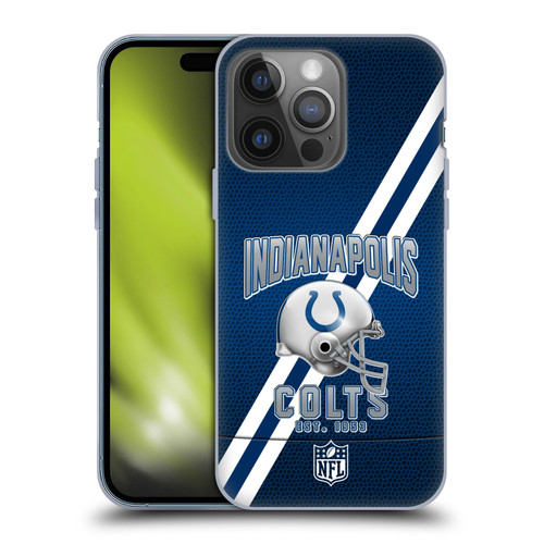 NFL Indianapolis Colts Logo Art Football Stripes Soft Gel Case for Apple iPhone 14 Pro