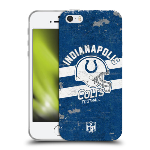 NFL Indianapolis Colts Logo Art Helmet Distressed Soft Gel Case for Apple iPhone 5 / 5s / iPhone SE 2016
