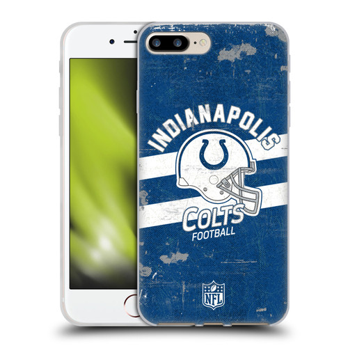 NFL Indianapolis Colts Logo Art Helmet Distressed Soft Gel Case for Apple iPhone 7 Plus / iPhone 8 Plus