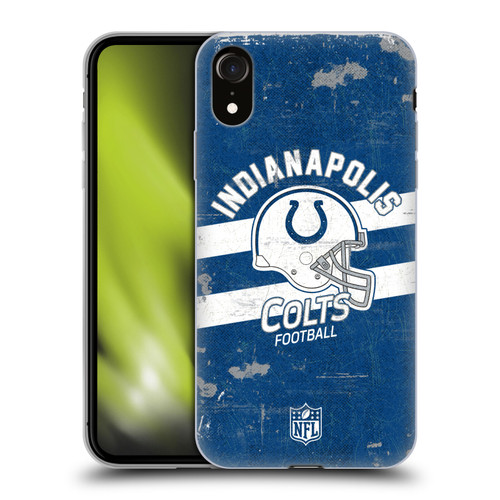 NFL Indianapolis Colts Logo Art Helmet Distressed Soft Gel Case for Apple iPhone XR