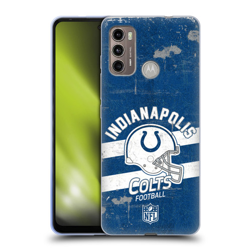 NFL Indianapolis Colts Logo Art Helmet Distressed Soft Gel Case for Motorola Moto G60 / Moto G40 Fusion