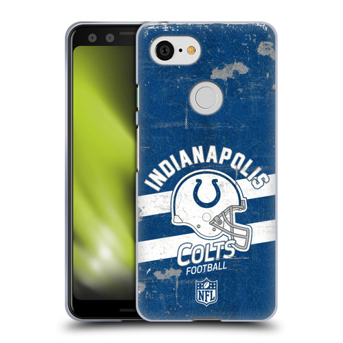 NFL Indianapolis Colts Logo Art Helmet Distressed Soft Gel Case for Google Pixel 3