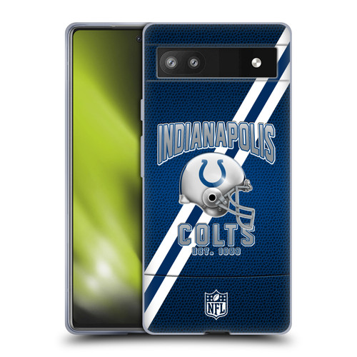 NFL Indianapolis Colts Logo Art Football Stripes Soft Gel Case for Google Pixel 6a