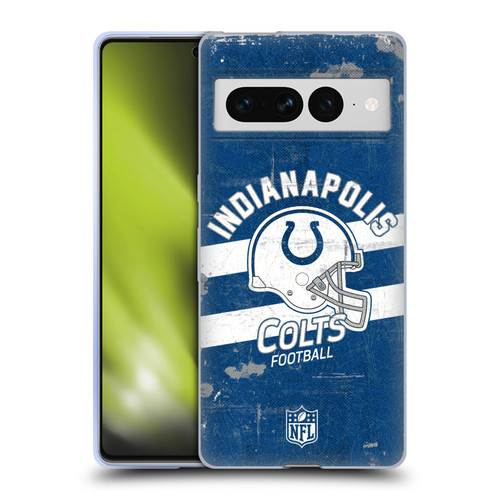 NFL Indianapolis Colts Logo Art Helmet Distressed Soft Gel Case for Google Pixel 7 Pro