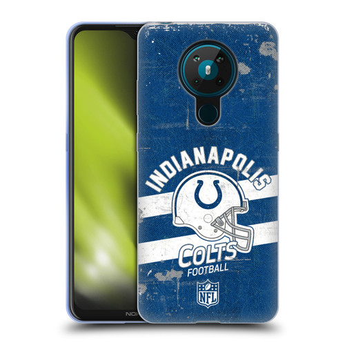 NFL Indianapolis Colts Logo Art Helmet Distressed Soft Gel Case for Nokia 5.3