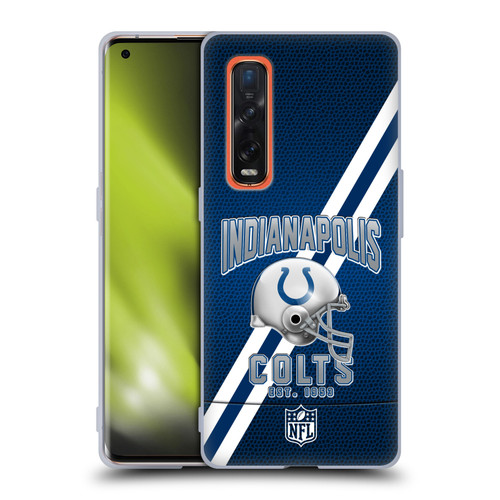 NFL Indianapolis Colts Logo Art Football Stripes Soft Gel Case for OPPO Find X2 Pro 5G