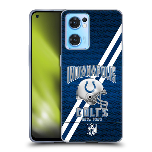 NFL Indianapolis Colts Logo Art Football Stripes Soft Gel Case for OPPO Reno7 5G / Find X5 Lite