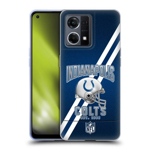 NFL Indianapolis Colts Logo Art Football Stripes Soft Gel Case for OPPO Reno8 4G