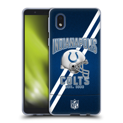 NFL Indianapolis Colts Logo Art Football Stripes Soft Gel Case for Samsung Galaxy A01 Core (2020)