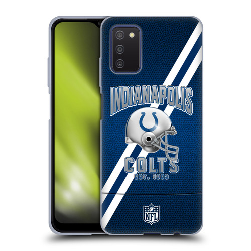 NFL Indianapolis Colts Logo Art Football Stripes Soft Gel Case for Samsung Galaxy A03s (2021)