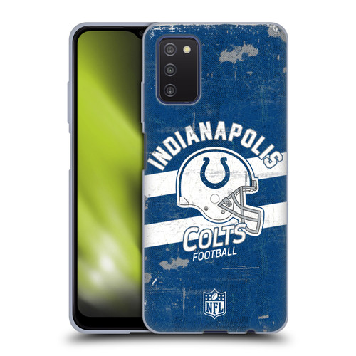 NFL Indianapolis Colts Logo Art Helmet Distressed Soft Gel Case for Samsung Galaxy A03s (2021)