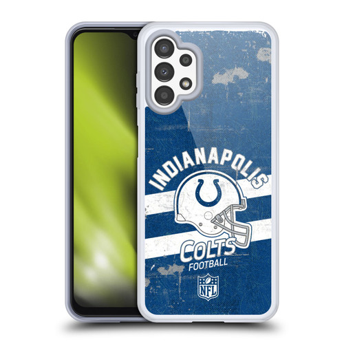 NFL Indianapolis Colts Logo Art Helmet Distressed Soft Gel Case for Samsung Galaxy A13 (2022)