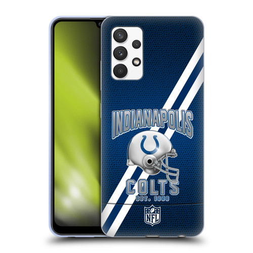 NFL Indianapolis Colts Logo Art Football Stripes Soft Gel Case for Samsung Galaxy A32 (2021)