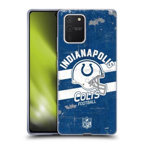 NFL Indianapolis Colts Logo Art Helmet Distressed Soft Gel Case for Samsung Galaxy S10 Lite