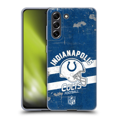 NFL Indianapolis Colts Logo Art Helmet Distressed Soft Gel Case for Samsung Galaxy S21 FE 5G