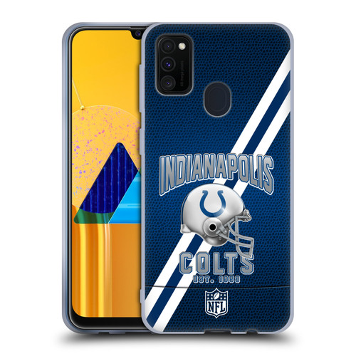 NFL Indianapolis Colts Logo Art Football Stripes Soft Gel Case for Samsung Galaxy M30s (2019)/M21 (2020)