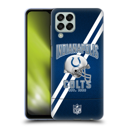 NFL Indianapolis Colts Logo Art Football Stripes Soft Gel Case for Samsung Galaxy M33 (2022)