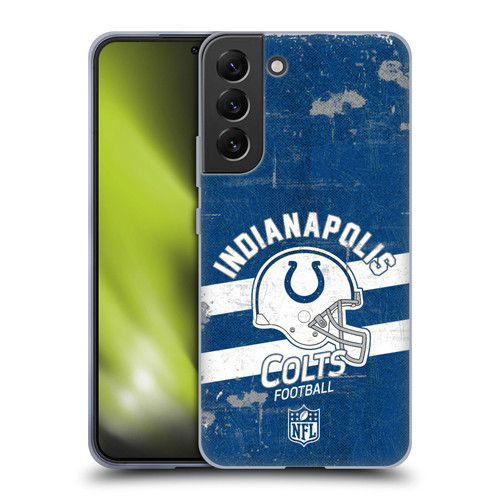 NFL Indianapolis Colts Logo Art Helmet Distressed Soft Gel Case for Samsung Galaxy S22+ 5G