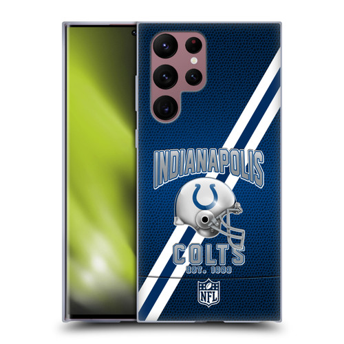 NFL Indianapolis Colts Logo Art Football Stripes Soft Gel Case for Samsung Galaxy S22 Ultra 5G