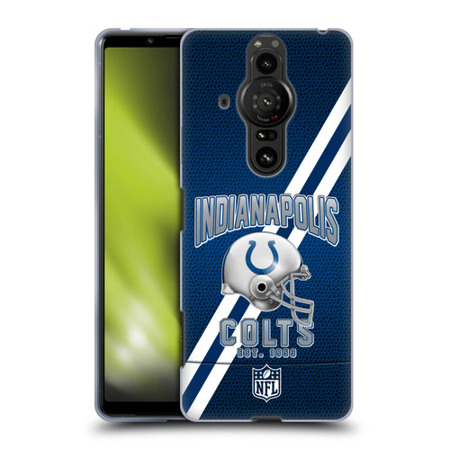 NFL Indianapolis Colts Logo Art Football Stripes Soft Gel Case for Sony Xperia Pro-I