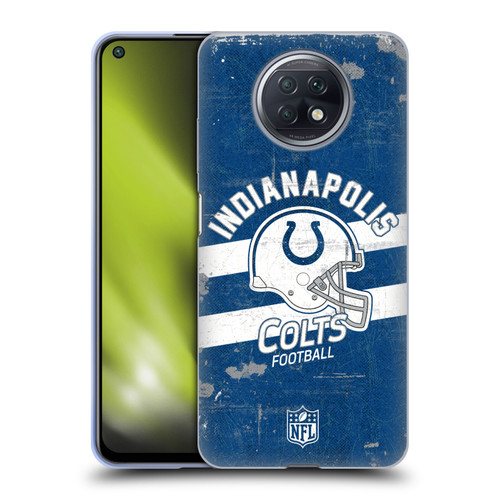 NFL Indianapolis Colts Logo Art Helmet Distressed Soft Gel Case for Xiaomi Redmi Note 9T 5G