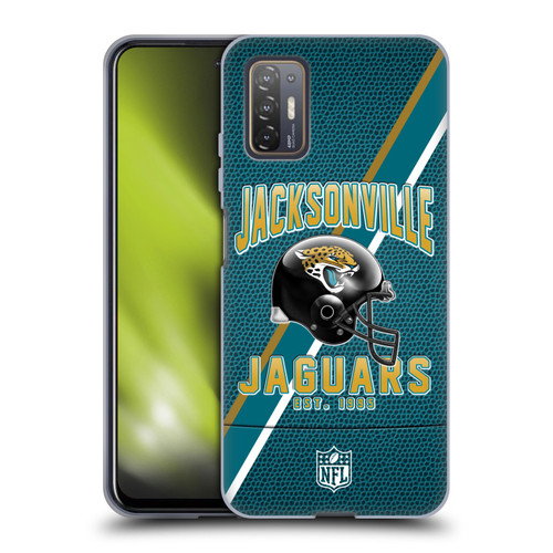NFL Jacksonville Jaguars Logo Art Football Stripes Soft Gel Case for HTC Desire 21 Pro 5G