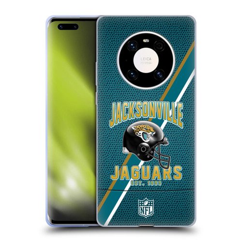 NFL Jacksonville Jaguars Logo Art Football Stripes Soft Gel Case for Huawei Mate 40 Pro 5G