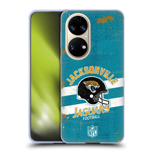 NFL Jacksonville Jaguars Logo Art Helmet Distressed Soft Gel Case for Huawei P50