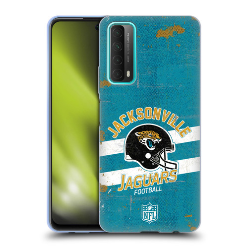NFL Jacksonville Jaguars Logo Art Helmet Distressed Soft Gel Case for Huawei P Smart (2021)