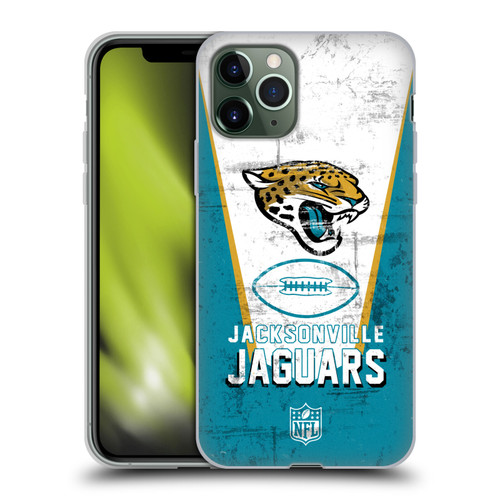 NFL Jacksonville Jaguars Logo Art Banner Soft Gel Case for Apple iPhone 11 Pro