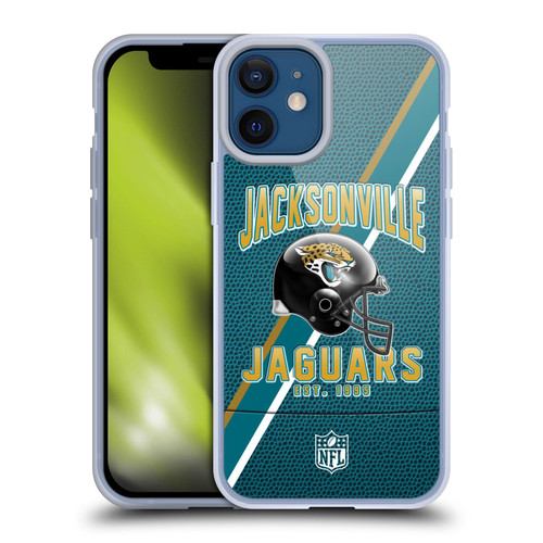 NFL Jacksonville Jaguars Logo Art Football Stripes Soft Gel Case for Apple iPhone 12 Mini
