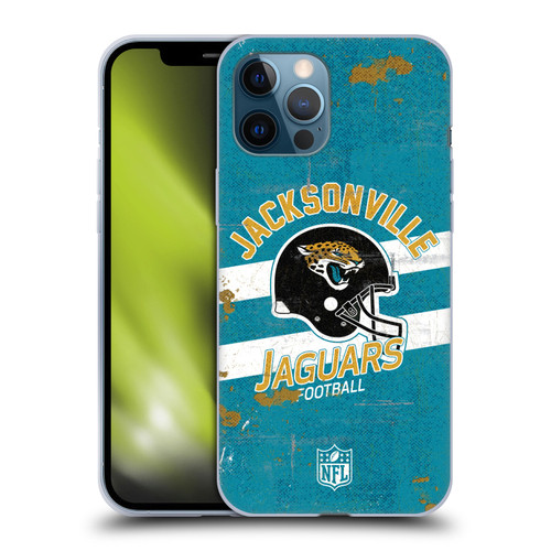 NFL Jacksonville Jaguars Logo Art Helmet Distressed Soft Gel Case for Apple iPhone 12 Pro Max