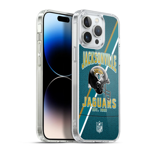 NFL Jacksonville Jaguars Logo Art Football Stripes Soft Gel Case for Apple iPhone 13 Pro Max & MagSafe