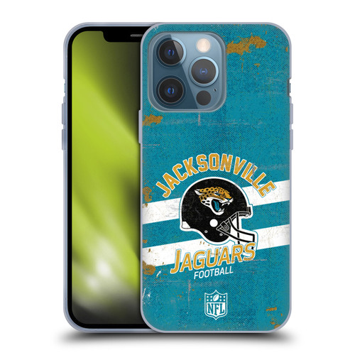 NFL Jacksonville Jaguars Logo Art Helmet Distressed Soft Gel Case for Apple iPhone 13 Pro