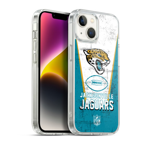 NFL Jacksonville Jaguars Logo Art Banner Soft Gel Case for Apple iPhone 14
