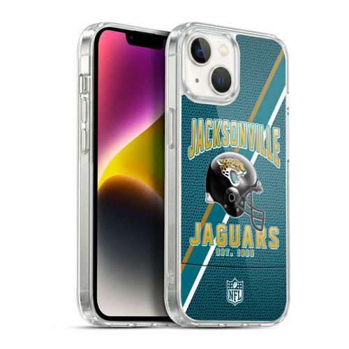 NFL Jacksonville Jaguars Logo Art Football Stripes Soft Gel Case for Apple iPhone 14