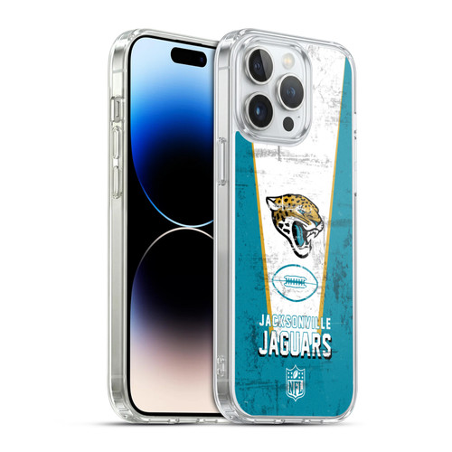 NFL Jacksonville Jaguars Logo Art Banner Soft Gel Case for Apple iPhone 14 Pro Max & MagSafe