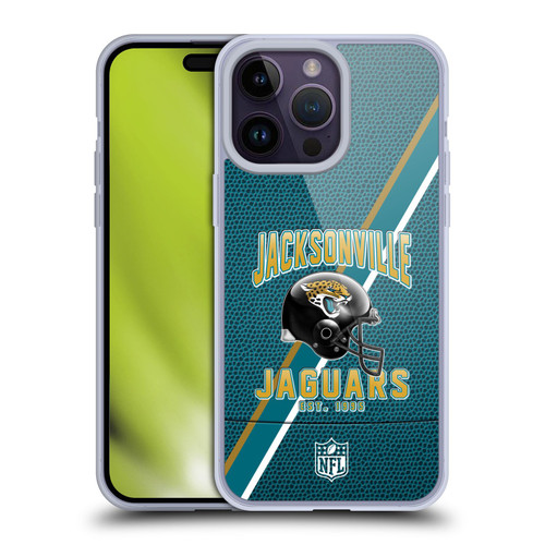 NFL Jacksonville Jaguars Logo Art Football Stripes Soft Gel Case for Apple iPhone 14 Pro Max