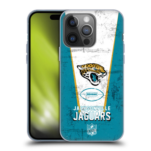 NFL Jacksonville Jaguars Logo Art Banner Soft Gel Case for Apple iPhone 14 Pro