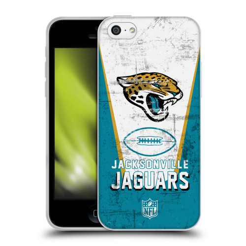 NFL Jacksonville Jaguars Logo Art Banner Soft Gel Case for Apple iPhone 5c