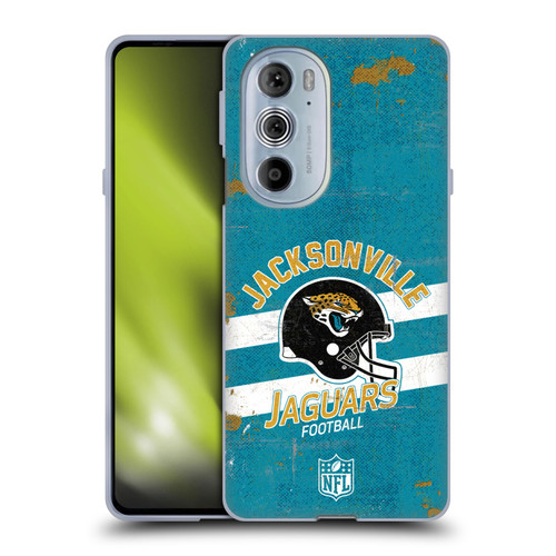 NFL Jacksonville Jaguars Logo Art Helmet Distressed Soft Gel Case for Motorola Edge X30